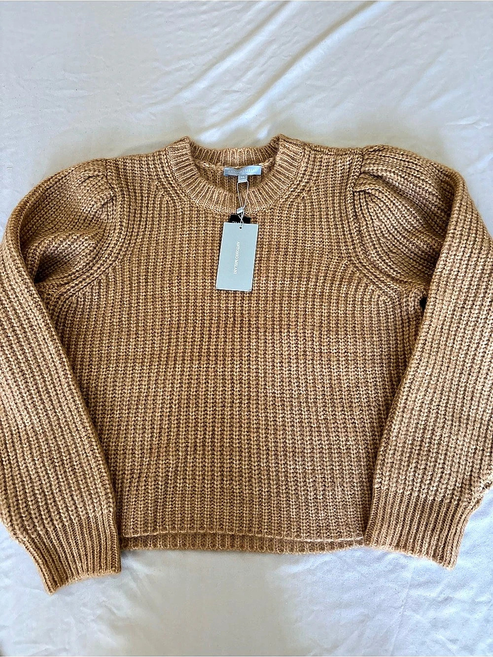 NWT ANTONIO MELANI Crewneck Sweater Ribbed Sweater
